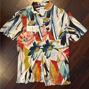 Zara Colorful Abstract Print Shirt